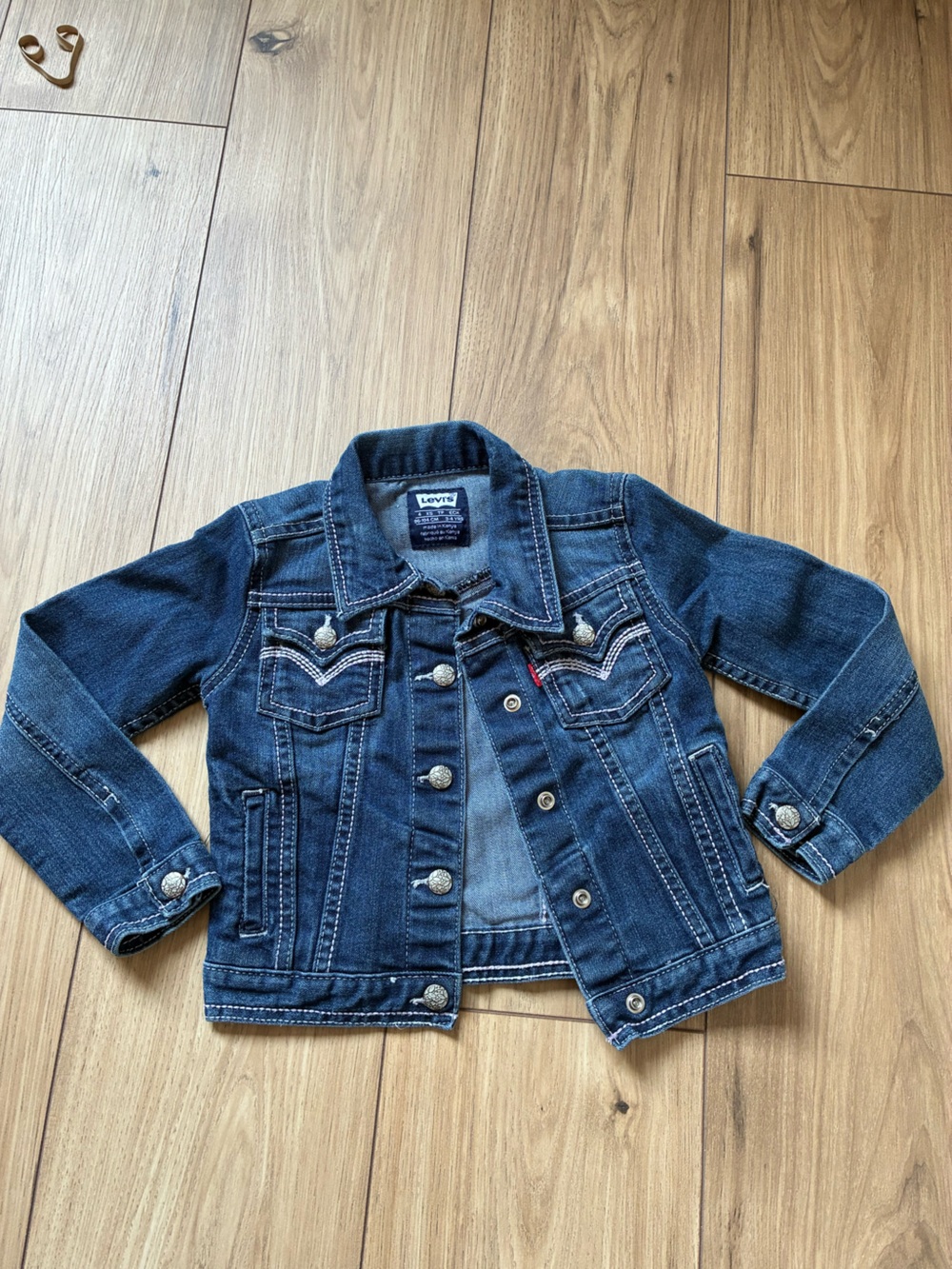 Levi's Blue Denim Trucker Jacket Americana Embroidered Details 3-4 Years